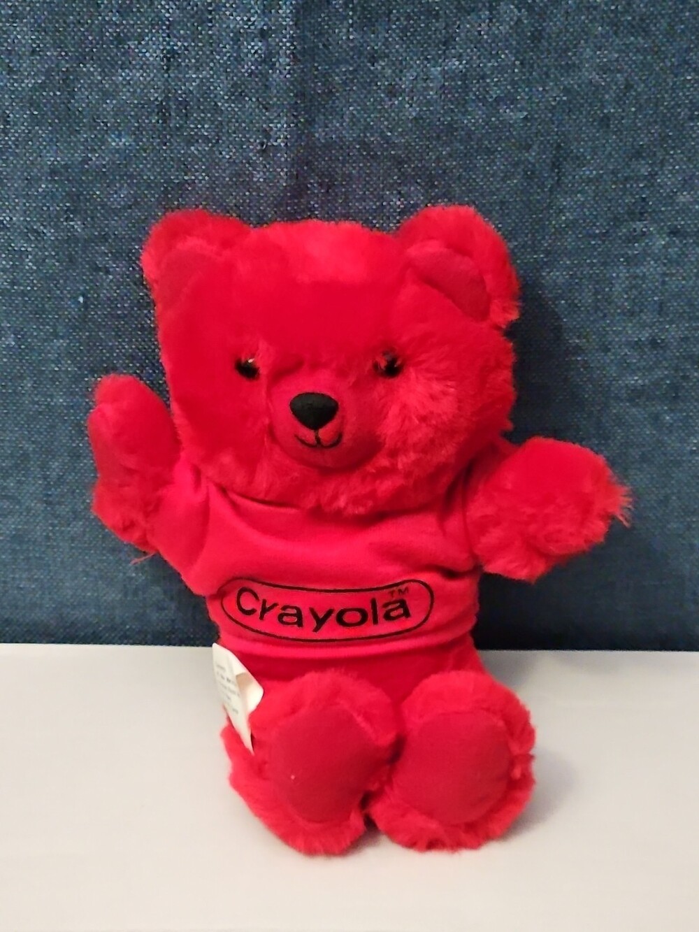 Vintage 1986 Crayola Teddy Bear Plush | Red Crayon Shirt | 7" Stuffed Animal | - Picture 7 of 16